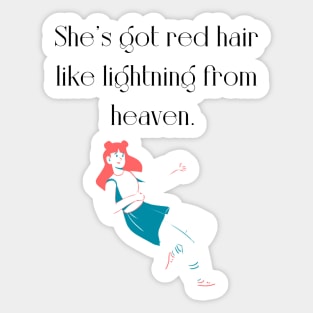 Red hair girl quote Sticker